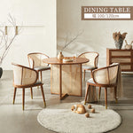 丸テーブル,ダイニングテーブル,2人掛け,4人掛け,ラタン,カフェ風,おしゃれ,無垢材,ナチュラル,自然