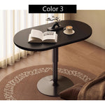 Casaconer | 昇降式サイドテーブル・センターテーブル・セラミック天板・丸形ステンレス脚・幅70×奥行40cm・高さ60~80cm・油圧式昇降・ブラック/ホワイト・コンパクトテーブル・多機能・おしゃれ・一人暮らし