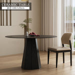 丸テーブル,ダイニングテーブル,2人掛け,4人掛け,食卓,食事テーブル,ブラック,セラミック,モダン,カフェ風