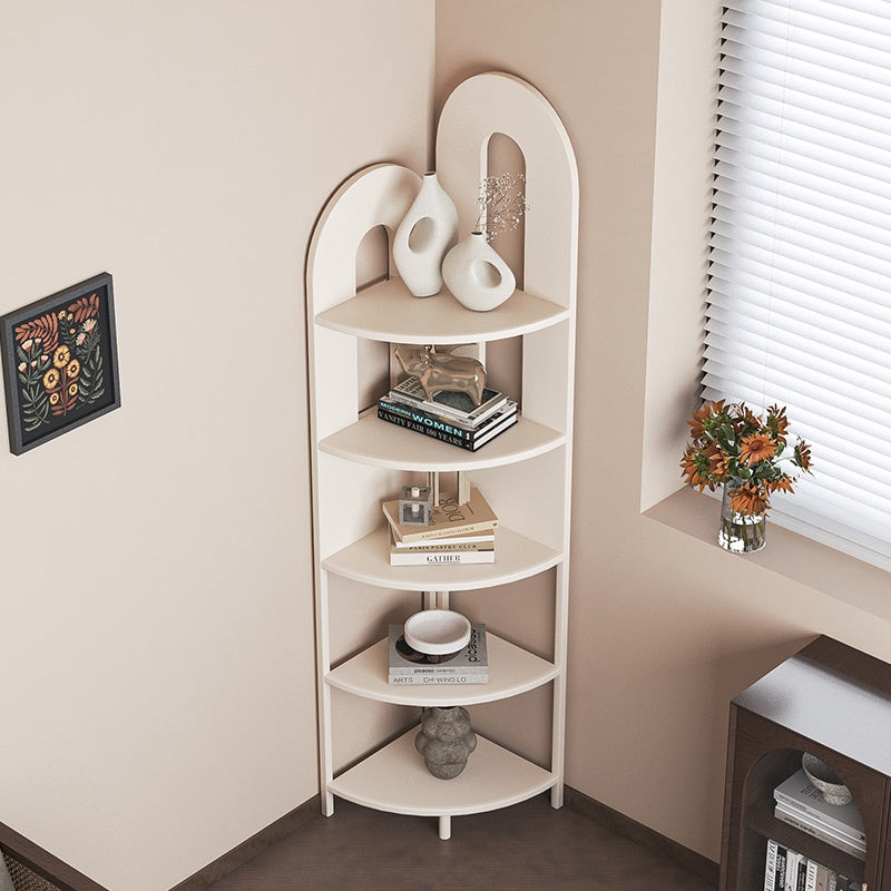 コーナーラック スチール製 フロア収納ラック 多段収納 コーナー対応 省スペース 立て置き 置物棚 書棚 リビング 玄関 ブラック ホワイト