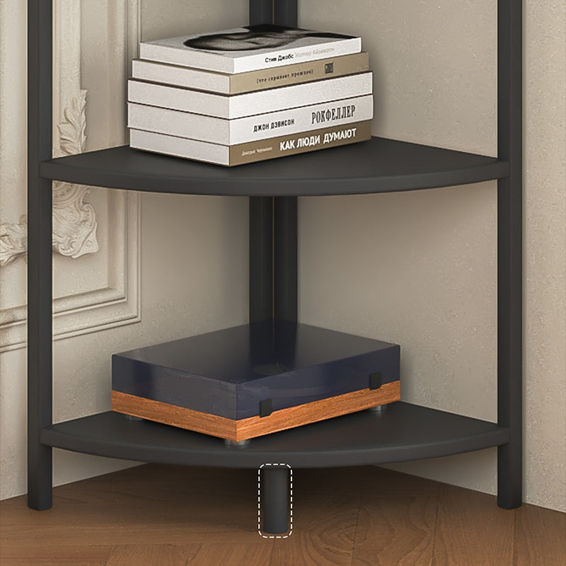 コーナーラック スチール製 フロア収納ラック 多段収納 コーナー対応 省スペース 立て置き 置物棚 書棚 リビング 玄関 ブラック ホワイト