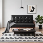 Casaconer | ソファ・2人掛け・ハイバック・レザー・ローソファ・おしゃれ・北欧・2人掛けソファ・二人掛け・シンプル・モダン・ブラック・コンパクト・2人用・2.5人・リビングソファ・2人がけソファー・2人掛け・ソファー・合皮・黒・コンパクト・リビングソファー・新生活・7日内出荷