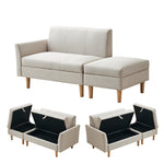 Casaconer | ソファー・ハイバック・ソファーベッド・2人掛け・ソファ・ソファベッド・コンパクトソファ・ローソファー・ローソファ・一人用・コンパクト・ベージュ・おしゃれ・モダン・北欧・7日内出荷