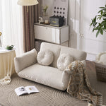 Casaconer | ソファー・二人掛け・100cm・ソファ・2人掛け・おしゃれ・かわいい・可愛い・韓国風・北欧・コンパクト・可愛い・2人・姫系・カフェ風・白・小さめ・ローソファー・脚・取り外し・布・新生活・ひとり暮らし・7日内出荷