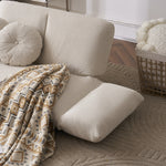 Casaconer | ソファー・二人掛け・100cm・ソファ・2人掛け・おしゃれ・かわいい・可愛い・韓国風・北欧・コンパクト・可愛い・2人・姫系・カフェ風・白・小さめ・ローソファー・脚・取り外し・布・新生活・ひとり暮らし・7日内出荷