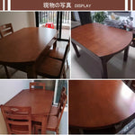 Casaconer | ダイニングテーブル・伸長式・長方形・丸テーブル・天然木・幅76cm/120cm・4人掛け/6人掛け・モダンデザイン・ウォルナットカラー・食卓テーブル