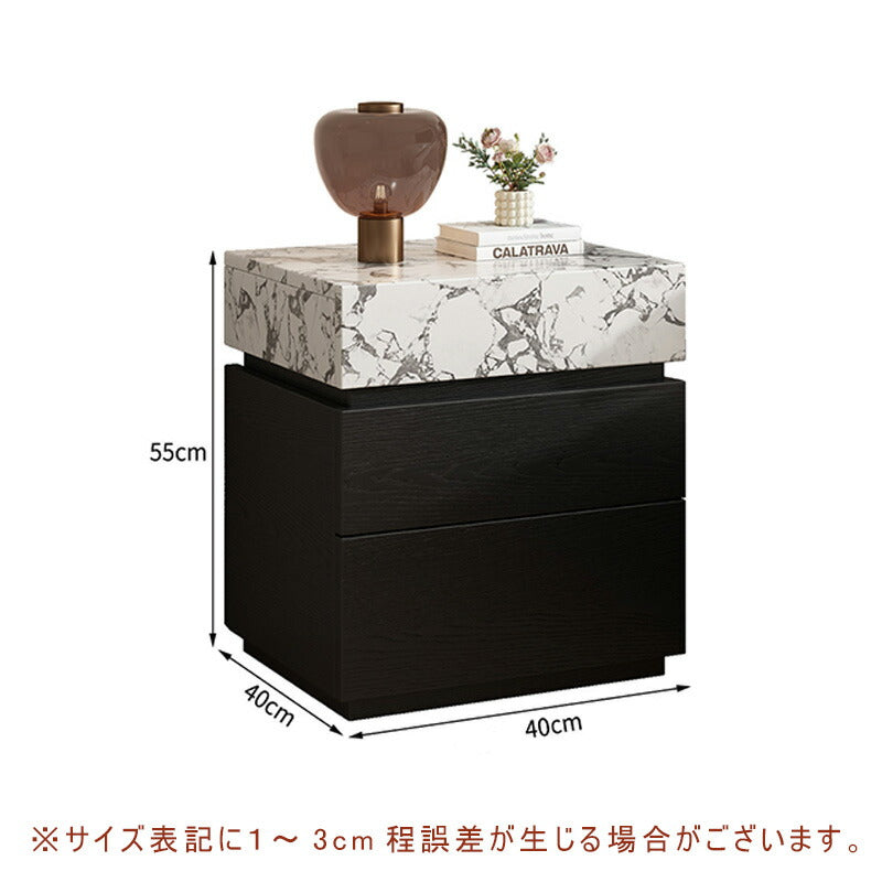 【完成品】ナイトテーブル サイドテーブル 引出 完成品 幅25cm ラグジュアリー 高級感 お手入れ簡単 インテリア 家具 おしゃれ 北欧 モダン 一人暮らし リビング かわいい 韓国風 ウォルナットカラー 黒 ブラック