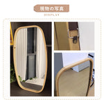 Casaconer | 完成品・鏡・ミラー・壁掛け・丸・ウォールミラー・軽量・おしゃれ・壁掛けミラー・洗面鏡・姿見・43cm・74cm・玄関・洗面台・トイレ・丸鏡・飛散防止・シンプル・丸型・丸形・かわいい・ナチュラル・木目調・韓国