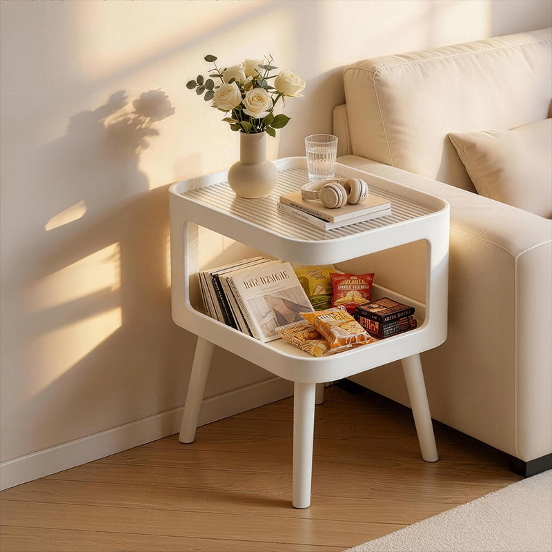 スチール製 ナイトテーブル 幅50cm ガラス天板 ベッドサイドテーブル 小型 サイドテーブル 置きラック 白 ホワイト White 黒 ブラック Black 省スペース 寝室用 高級感 かわいい