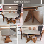 Casaconer | セラミックダイニングテーブル・折りたたみ・丸テーブル・2人・4人・6人・折り畳み・テーブルのみ・ダイニング・幅120・丸・円型・シンプル・4人掛け用・6人掛け用・木製・おしゃれ・食卓・北欧・大理石柄・丸型・テーブル単品・グレー