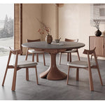 Casaconer | セラミックダイニングテーブル・折りたたみ・丸テーブル・2人・4人・6人・折り畳み・テーブルのみ・ダイニング・幅120・丸・円型・シンプル・4人掛け用・6人掛け用・木製・おしゃれ・食卓・北欧・大理石柄・丸型・テーブル単品・グレー