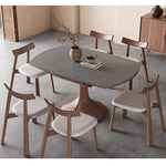 Casaconer | セラミックダイニングテーブル・折りたたみ・丸テーブル・2人・4人・6人・折り畳み・テーブルのみ・ダイニング・幅120・丸・円型・シンプル・4人掛け用・6人掛け用・木製・おしゃれ・食卓・北欧・大理石柄・丸型・テーブル単品・グレー