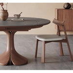 Casaconer | セラミックダイニングテーブル・折りたたみ・丸テーブル・2人・4人・6人・折り畳み・テーブルのみ・ダイニング・幅120・丸・円型・シンプル・4人掛け用・6人掛け用・木製・おしゃれ・食卓・北欧・大理石柄・丸型・テーブル単品・グレー