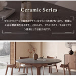 Casaconer | セラミックダイニングテーブル・折りたたみ・丸テーブル・2人・4人・6人・折り畳み・テーブルのみ・ダイニング・幅120・丸・円型・シンプル・4人掛け用・6人掛け用・木製・おしゃれ・食卓・北欧・大理石柄・丸型・テーブル単品・グレー