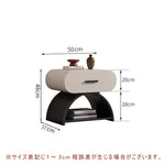 Casaconer | ナイトテーブル・ベッドサイドテーブル・40cm/45cm/50cm幅・無垢材・アーチ型収納・引き出し付き・北欧風デザイン・コンパクト設計