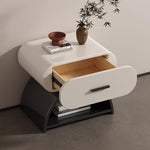 Casaconer | ナイトテーブル・ベッドサイドテーブル・40cm/45cm/50cm幅・無垢材・アーチ型収納・引き出し付き・北欧風デザイン・コンパクト設計