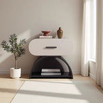 Casaconer | ナイトテーブル・ベッドサイドテーブル・40cm/45cm/50cm幅・無垢材・アーチ型収納・引き出し付き・北欧風デザイン・コンパクト設計