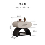 Casaconer | ナイトテーブル・ベッドサイドテーブル・40cm/45cm/50cm幅・無垢材・アーチ型収納・引き出し付き・北欧風デザイン・コンパクト設計