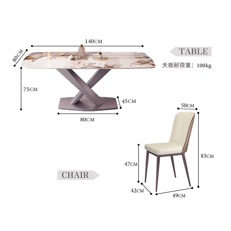 ダイニングテーブル＆チェアセット・ダイニング5点セット・食卓・食事テーブル・ラグジュアリー・セラミック・ライトリュクス・上質