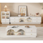 Casaconer | テレビ台・ガラス・姫系・かわいい・韓国・収納TVラック・テレビ・収納・食器収納・180