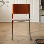 Casaconer | ダイニングチェア・モダンチェア・金属×天然木フレーム・布座面・ダイニングチェア・2色展開