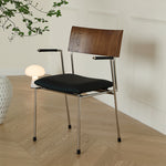 Casaconer | ダイニングチェア・木製背もたれ・スチール脚・幅50cm・肘掛けあり/なし・モダン・シンプル