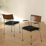 Casaconer | ダイニングチェア・木製背もたれ・スチール脚・幅50cm・肘掛けあり/なし・モダン・シンプル