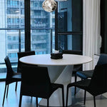 Casaconer | ダイニングテーブル・丸食卓・大理石調天板・無垢材天板・艶消しセラミック天板・2人/4人/6人掛け・高さ75cm