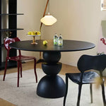 Casaconer | セラミックダイニングテーブル・丸食卓・白・黒・2色・モダンデザイン・球体ベース・2人/4人掛け・おしゃれ