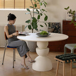 Casaconer | セラミックダイニングテーブル・丸食卓・白・黒・2色・モダンデザイン・球体ベース・2人/4人掛け・おしゃれ
