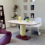 Casaconer | ダイニングテーブル・半円形・FRP素材・艶有り・艶消し・2人/4人/6人/8人掛け・おしゃれ・高さ75cm