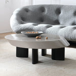 Casaconer | センターテーブル・丸型・高さ30cm・ローテーブル・3色（ブラック/グレー/レッド）・リビング・おしゃれ