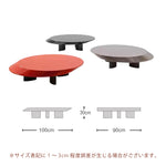 Casaconer | センターテーブル・丸型・高さ30cm・ローテーブル・3色（ブラック/グレー/レッド）・リビング・おしゃれ