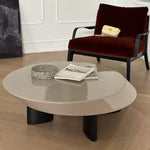 Casaconer | センターテーブル・丸型・高さ30cm・ローテーブル・3色（ブラック/グレー/レッド）・リビング・おしゃれ