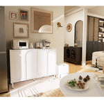 Casaconer | キャビネット・サイドボード・扉・収納・棚高さ自由に調整・フェミニン・リビング・北欧風・ホワイト・7日内出荷