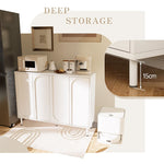 Casaconer | キャビネット・サイドボード・扉・収納・棚高さ自由に調整・フェミニン・リビング・北欧風・ホワイト・7日内出荷