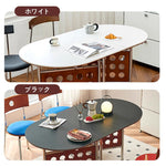 Casaconer | ダイニングテーブル・丸型・セラミック天板・幅30cm/150cm・2人掛け/4人掛け/6人掛け・伸長式・折りたたみ式・艶消し・スチール脚・モダン・北欧風・ブラック/ホワイト・おしゃれ・食卓