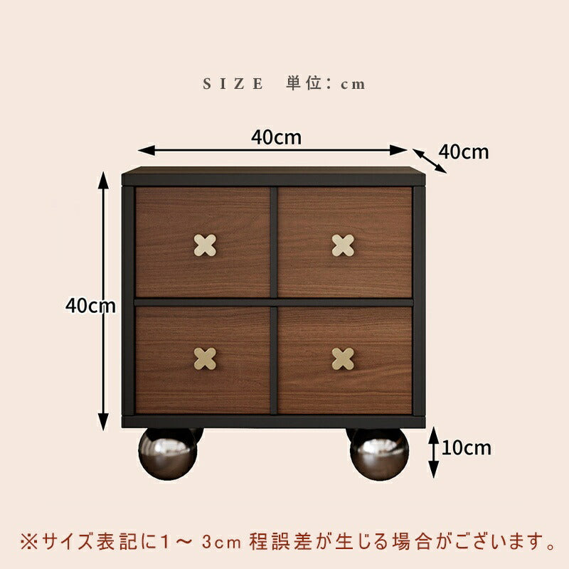 ナイトテーブル サイドテーブル 引出 ほぼ完成品 幅40cmラグジュアリー 高級感 レザー風 合成皮革 お手入れ簡単 インテリア 家具 おしゃれ 北欧 モダン 一人暮らし リビング かわいい 韓国風 ブラウン