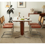 Casaconer | ダイニングテーブル・長方形・セラミック天板・幅120cm・4人掛け・収納棚付き・スチール脚・モダンデザイン・ブラック/ホワイト・コンパクト・おしゃれ・食卓テーブル・セラミックテーブル・単品