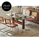 Casaconer | ダイニングテーブル・長方形・セラミック天板・幅120cm・4人掛け・収納棚付き・スチール脚・モダンデザイン・ブラック/ホワイト・コンパクト・おしゃれ・食卓テーブル・セラミックテーブル・単品