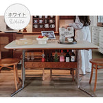 Casaconer | ダイニングテーブル・長方形・セラミック天板・幅120cm・4人掛け・収納棚付き・スチール脚・モダンデザイン・ブラック/ホワイト・コンパクト・おしゃれ・食卓テーブル・セラミックテーブル・単品