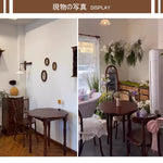 Casaconer | ダイニングテーブル・丸型・天然木製・直径100cm・高さ73cm・2人掛け/4人掛け・アンティーク調・波型天板・クラシックデザイン・ブラック/胡桃色