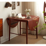 Casaconer | ダイニングテーブル・折りたたみ・丸型・長方形・幅75cm/150cm・2人掛け/4人掛け・伸長式・天然木製・半円折畳み・ウォルナットカラー・北欧風・食卓テーブル・木目・ウォルナットカラー・胡桃色