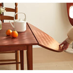 Casaconer | ダイニングテーブル・折りたたみ・丸型・長方形・幅75cm/150cm・2人掛け/4人掛け・伸長式・天然木製・半円折畳み・ウォルナットカラー・北欧風・食卓テーブル・木目・ウォルナットカラー・胡桃色