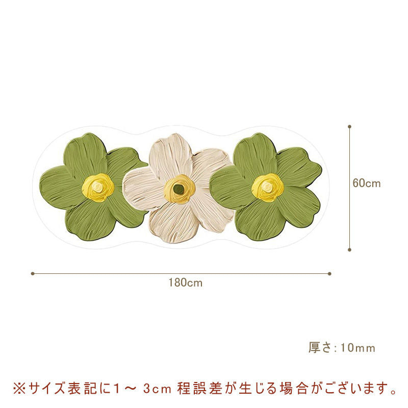 ラグマット,洗える,花柄,絨毯,滑り止め付,ウォッシャブル,サイズ