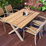 Casaconer | ガーデンテーブルセット・幅130cm/150cm・4人掛け/6人掛け・実木天板・屋外対応・ダイニングテーブル＆チェアセット・選べるチェアデザイン・アウトドア