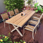 Casaconer | ガーデンテーブルセット・幅130cm/150cm・4人掛け/6人掛け・実木天板・屋外対応・ダイニングテーブル＆チェアセット・選べるチェアデザイン・アウトドア