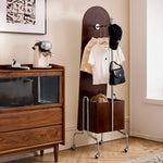 スタンドミラー 全身 ラック 要組立品 鏡付き 木製 全身鏡 収納棚 姿見 収納 鏡 付き ドレッサー メイク コスメ 玄関 リビング収納 ミラー ミラーラック 姿見ドレッサー キャスター付き おしゃれ