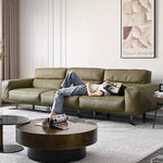 ソファ,4人掛け,フェイクレザー,合皮,モダン,グリーン