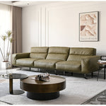 ソファ,4人掛け,フェイクレザー,合皮,モダン,グリーン,柔らかい